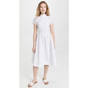 Batsheva Virginia Dress White Broderie Anglaise Midi Cottagecore Size M
